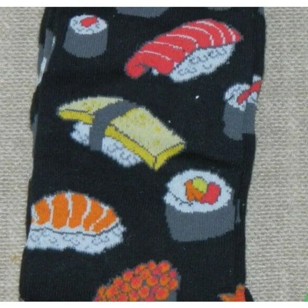 Sock Smith‎ Socks Mens Black Sushi  Novelty Print Size 9-12